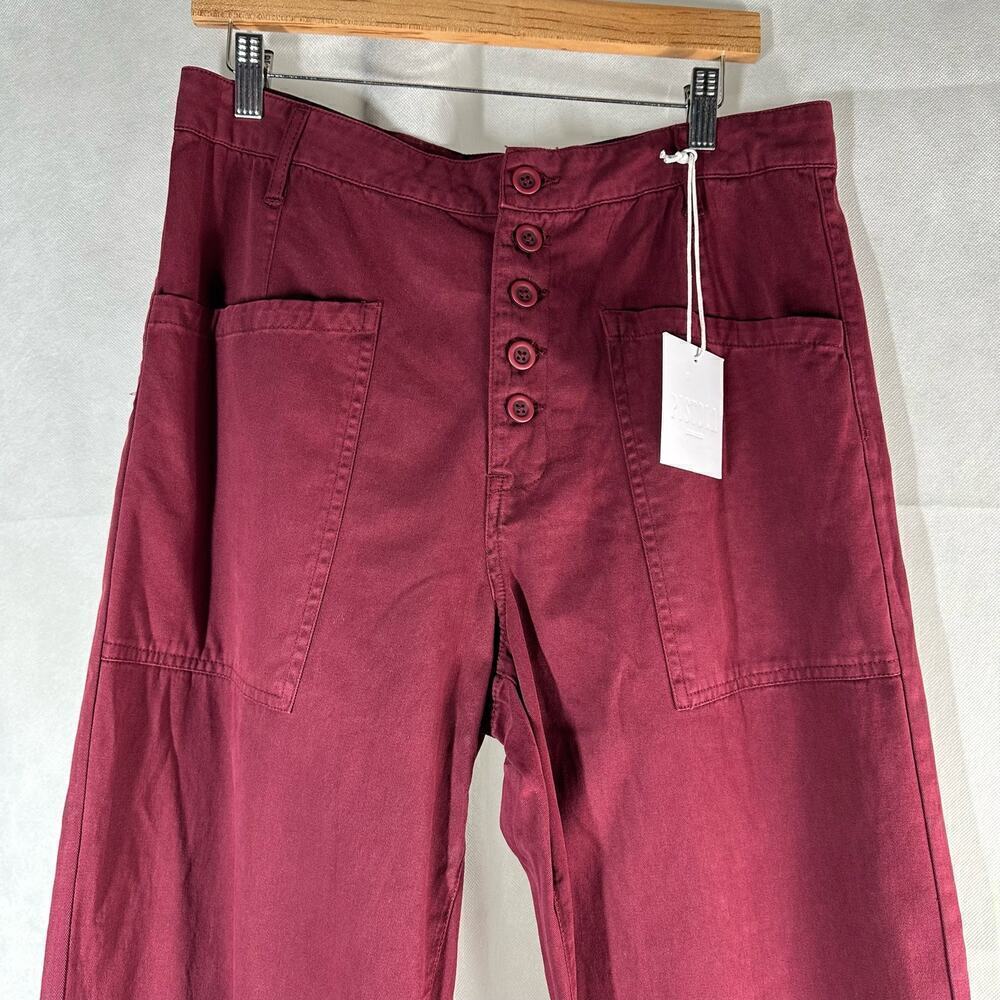 Pistola Tammy High Rise Trouser Exposed Buttons Pants Size 30 Merlot - Picture 6 of 15